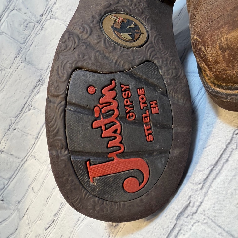 Justin Boots Brown and Blue Women's Shoes - Picture 4 of 4